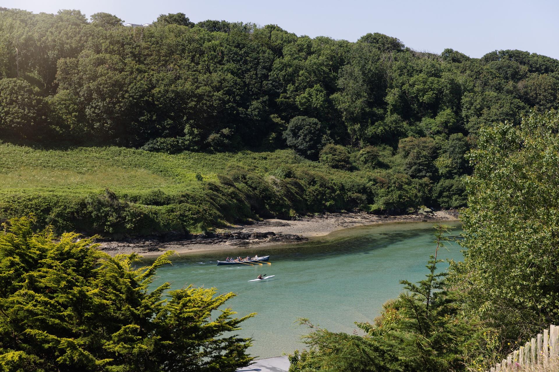 The estuary is a popular spot at high tide with swimmers, rowers and paddleboarders.