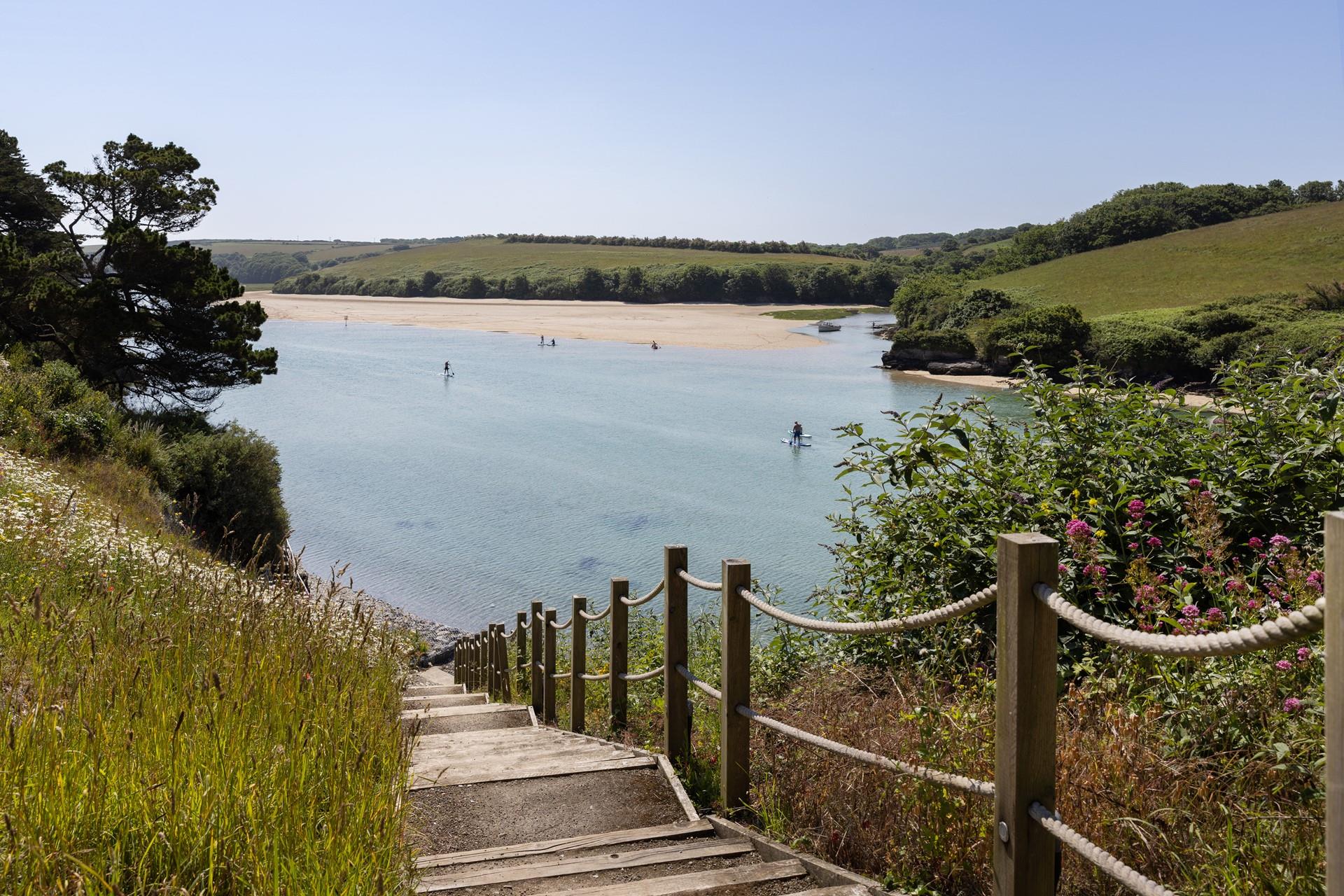 Private steps take you directly to The Gannel, where you can swim and paddleboard at high tide. Always check the tide times!