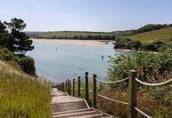 Private steps take you directly to The Gannel, where you can swim and paddleboard at high tide. Always check the tide times!