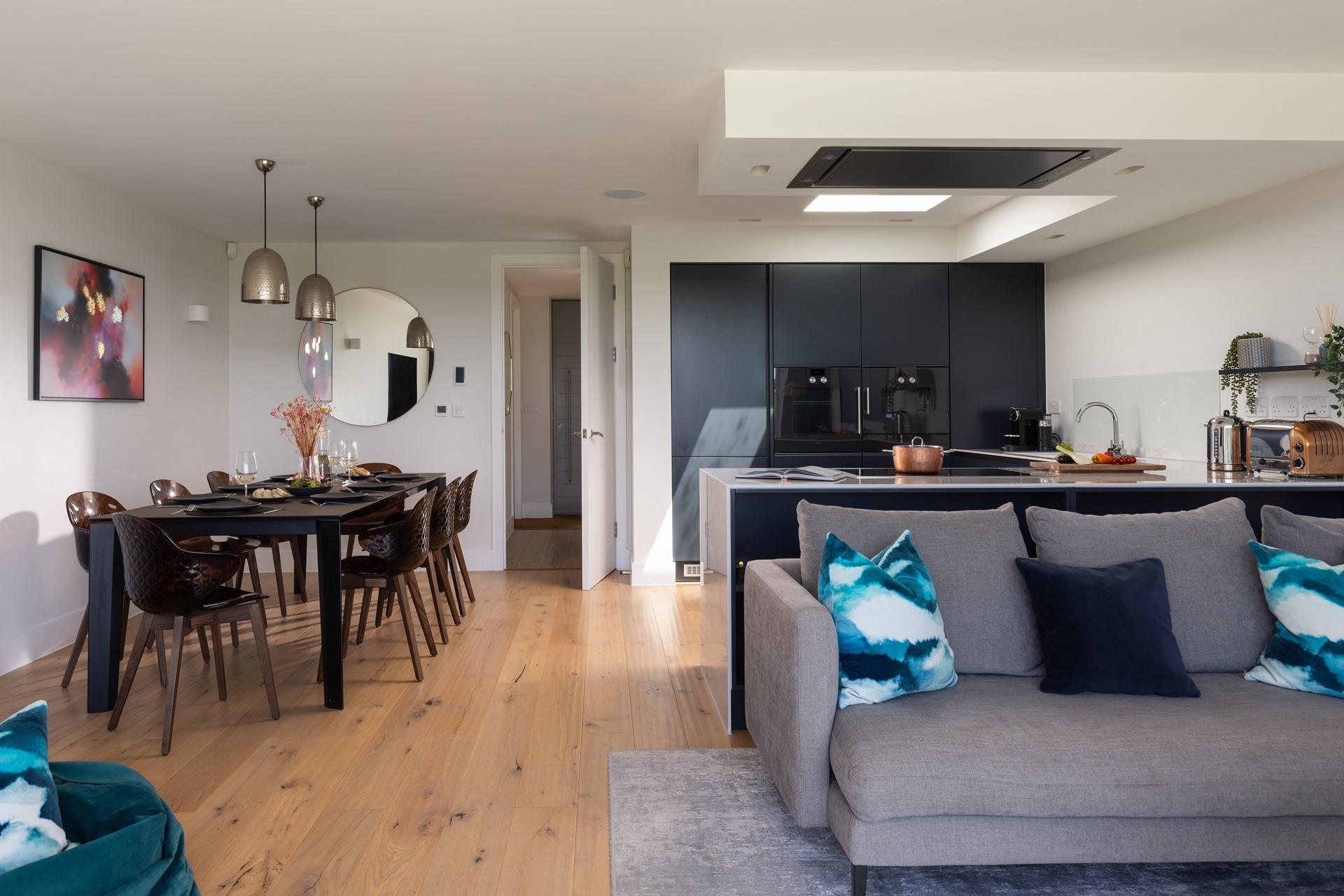 There's plenty of space for all the family in the stylish living area.