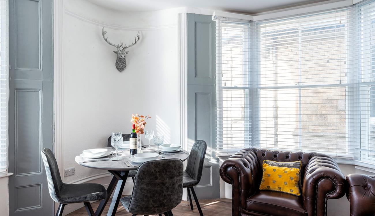 Gather around the dining table and tuck into a tasty feast.