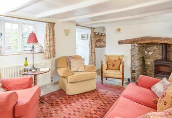 Spend cosy nights in the comfortable sitting room after days exploring Cornwall.