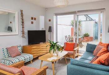 There is room for up to six guests to comfortably relax after a busy day.