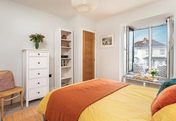 More colourful touches in the bedrooms create a calm space for relaxing in. 