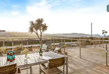 Spend late afternoons lounging about on the patio enjoying the sea views over to Fistral beach.