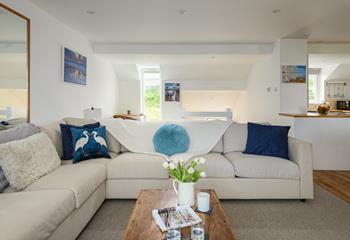 The open plan living space is relaxed and homely for spending time as a family.