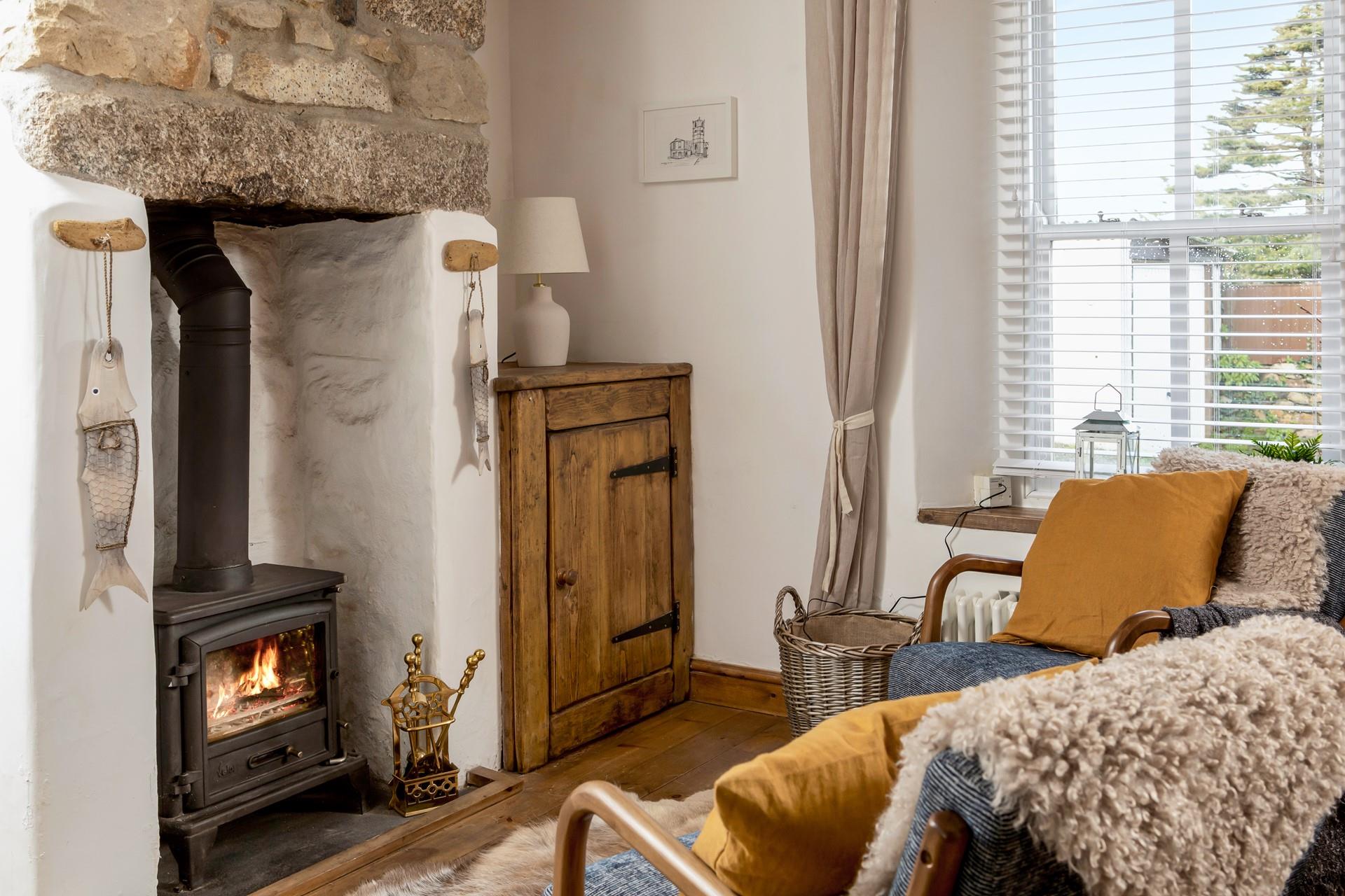 Curl up with a good book by the woodburner, listening to the crackle of the fire.