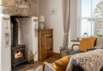 Curl up with a good book by the woodburner, listening to the crackle of the fire.