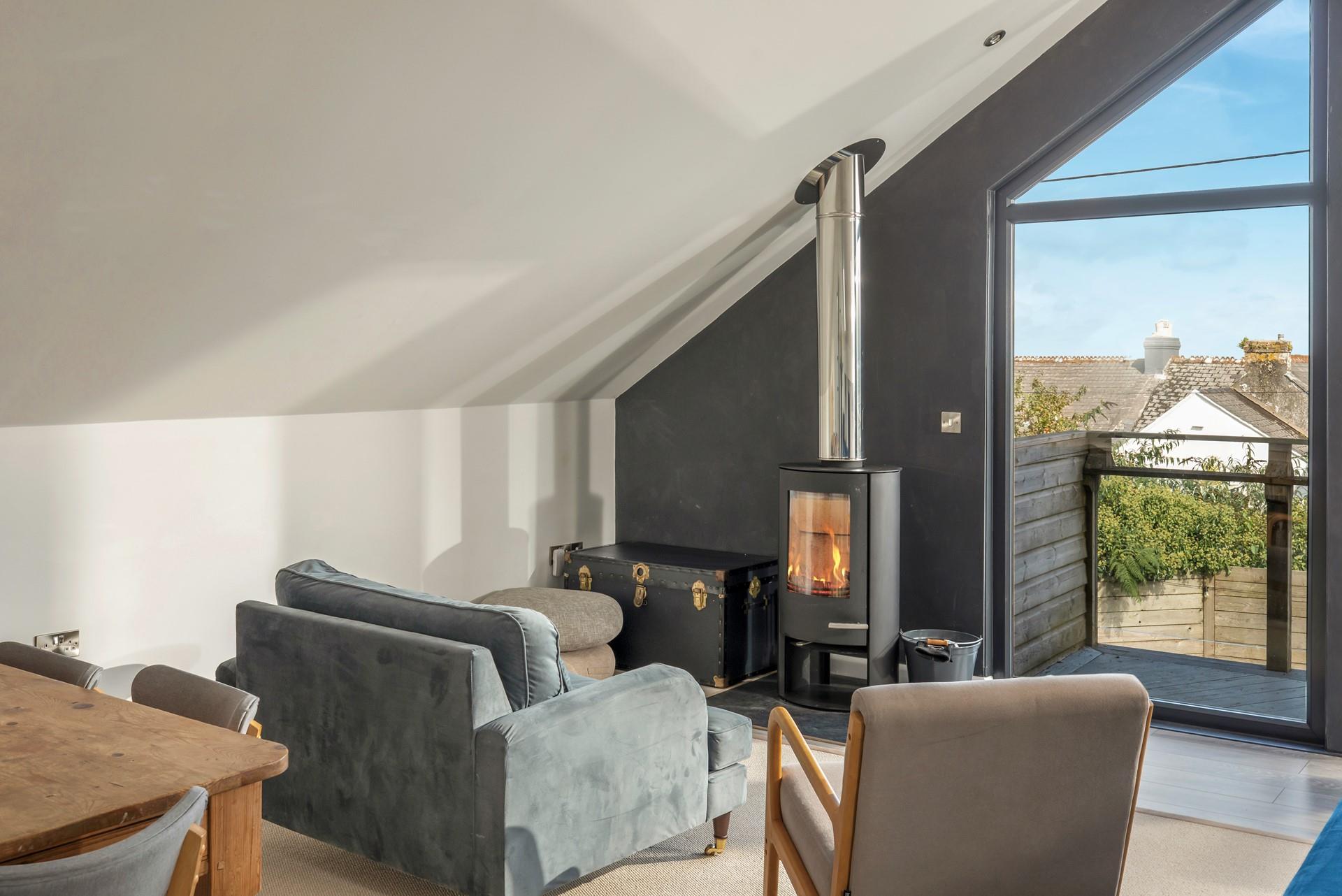 Throw some logs on the woodburner and snuggle up in front of the warmth of the fire after a wintery walk across the beach.