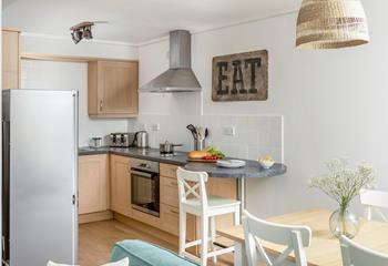 The kitchen has all you need for a relaxing getaway, whether you want to cook up a treat or serve up a takeaway!