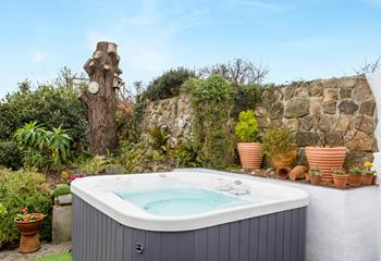 Gaze out at St Michael's Mount whilst unwinding from the stresses of daily life in the hot tub.