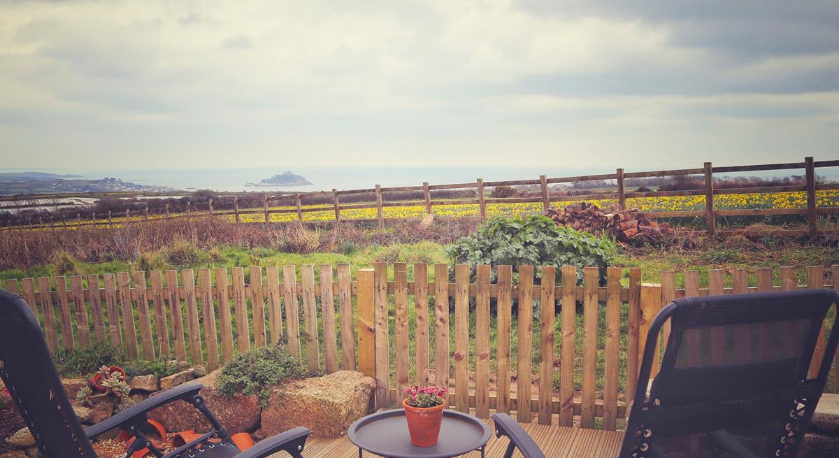 Enjoy views of the majestic St Michael's Mount in the garden.