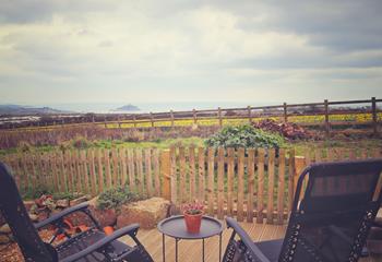 Enjoy views of the majestic St Michael's Mount in the garden.