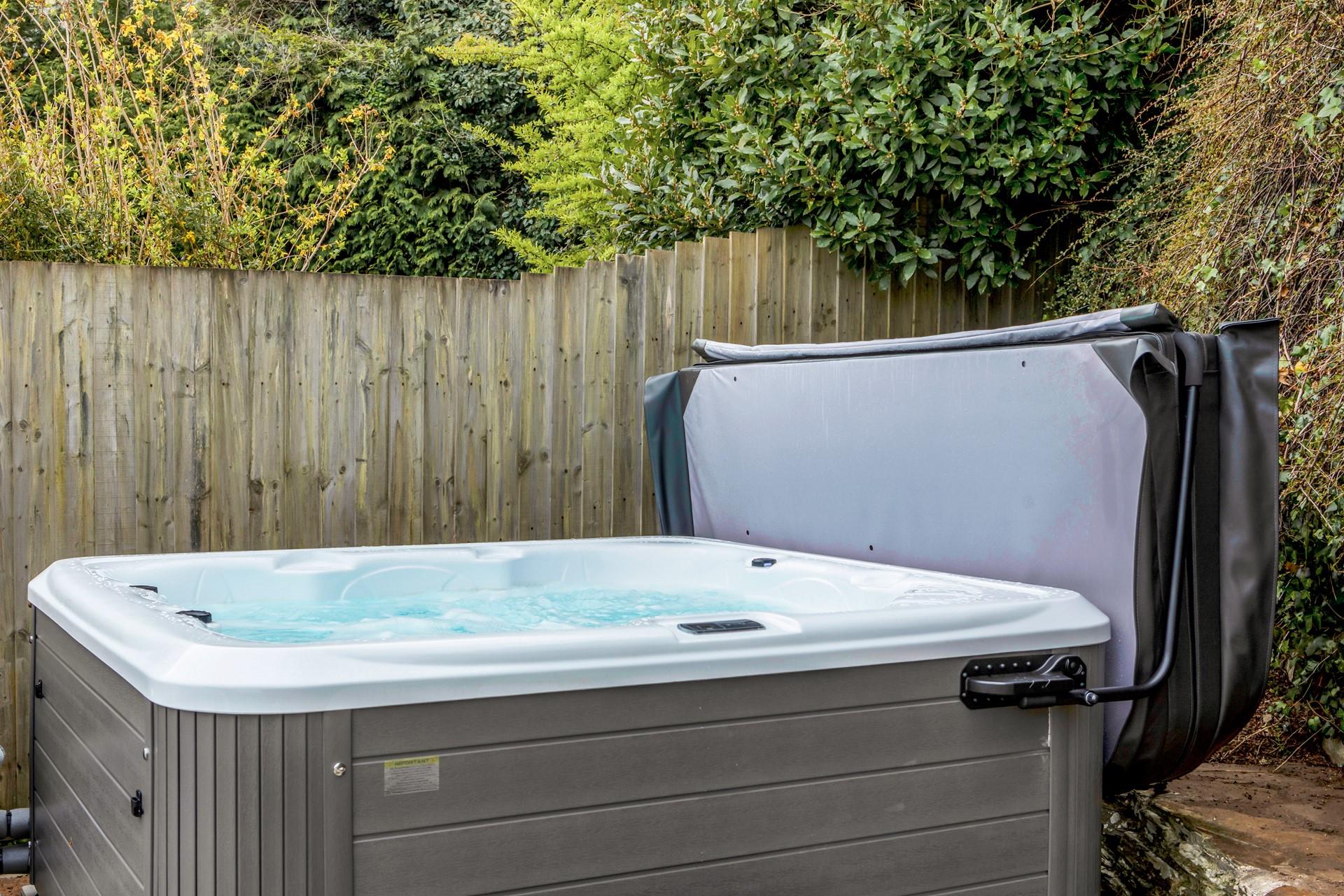 Stargaze from the warmth of the bubbling hot tub.