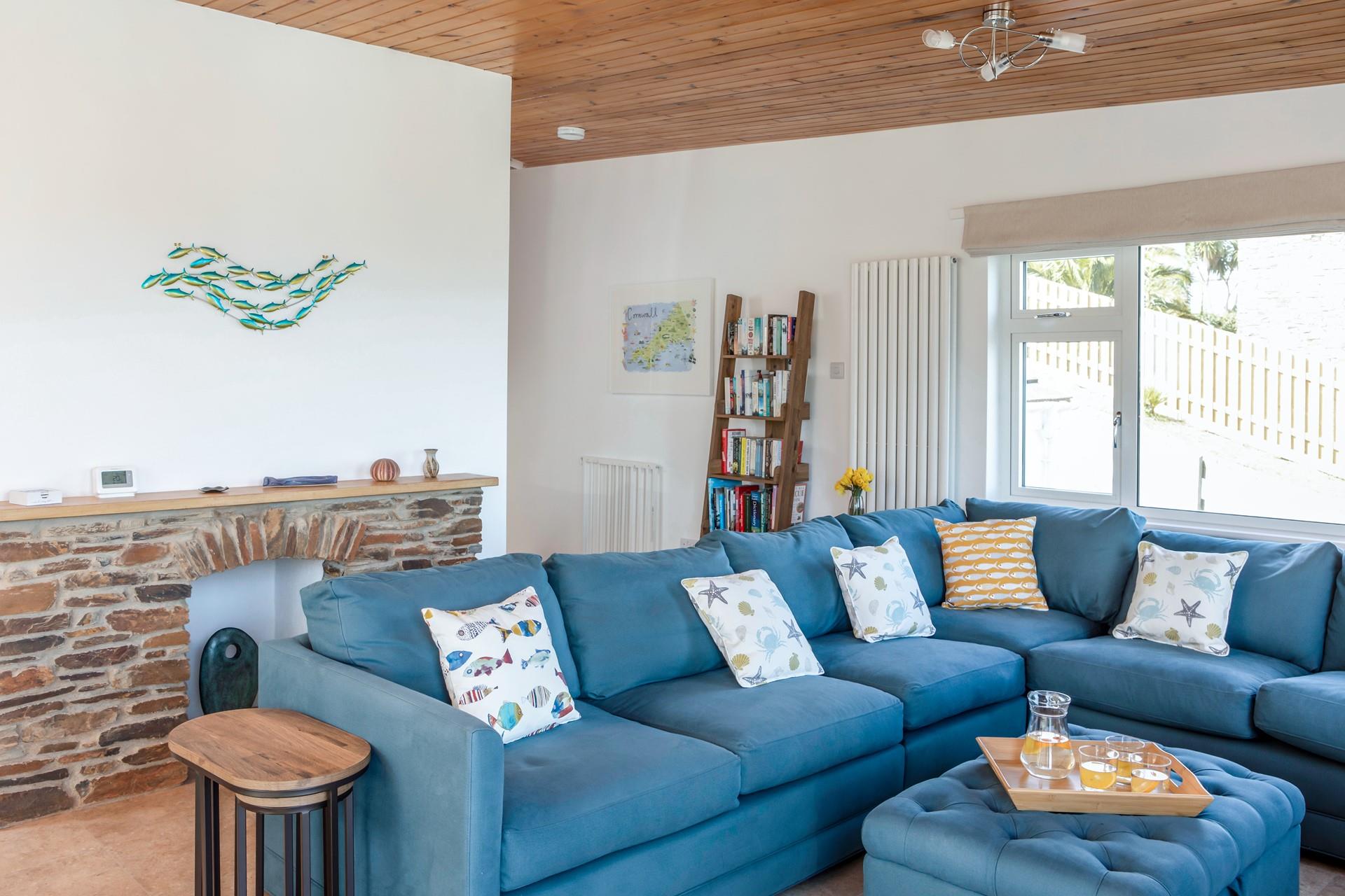 The large corner sofa allows plenty of room for the whole family to spend quality time together.