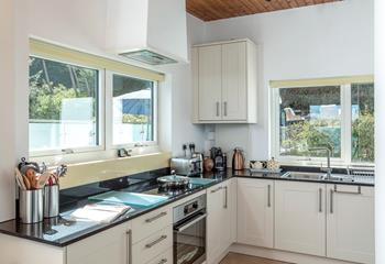 The kitchen is fully equipped to cook hearty breakfasts and delicious dinners.