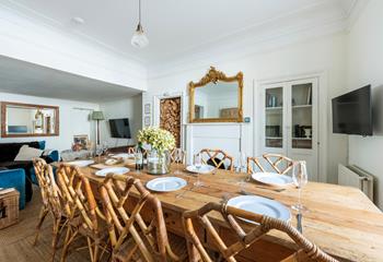 Gather the family around the large dining table and tuck into a tasty feast together.