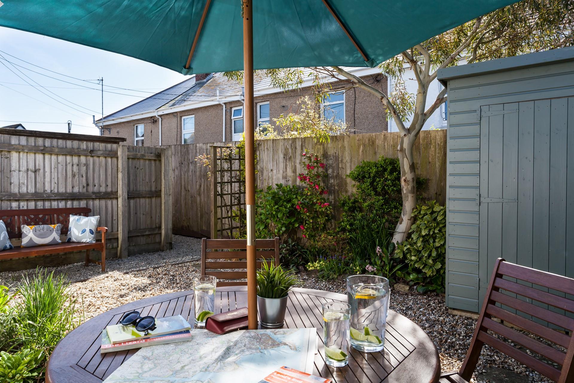 The garden is perfect for enjoying a quiet moment listening to the morning birdsong.
