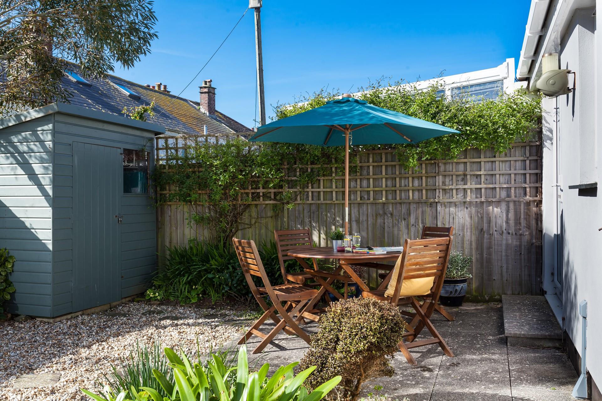 Soak up the last of the sun's rays in the garden as the sun comes down.