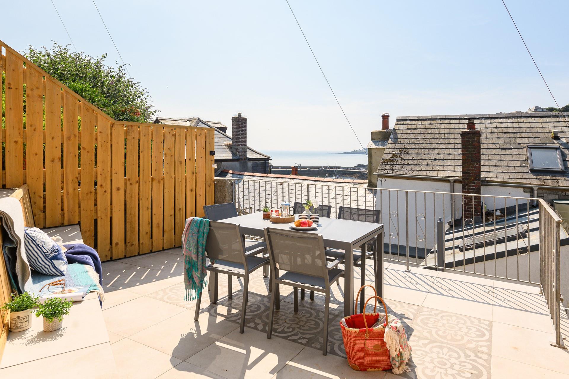 The patio is the perfect spot for an al fresco sundowner.