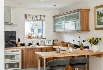 The modern well-equipped kitchen is perfect for rustling up your family's favourite meals.
