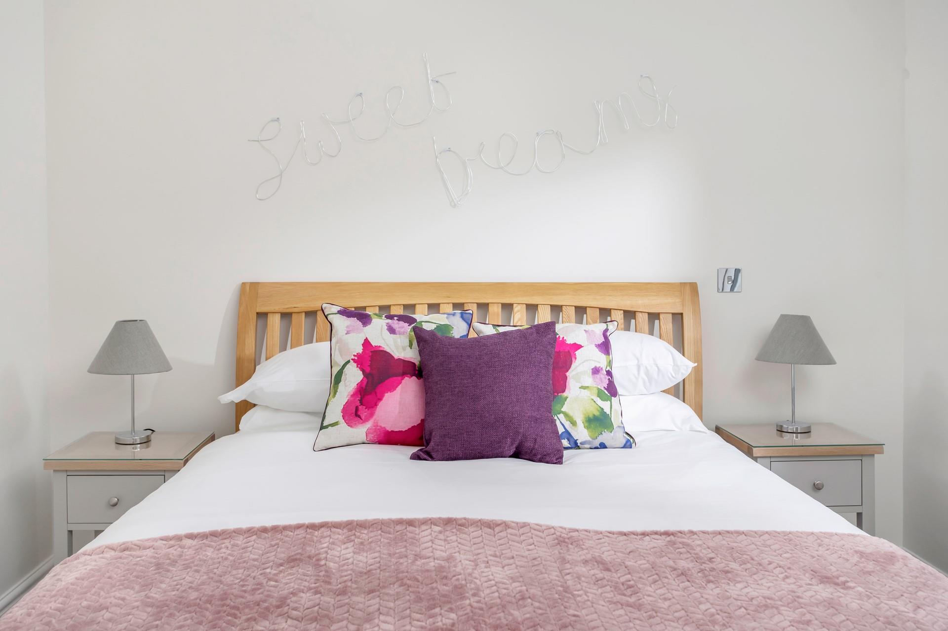 Sweet dreams in the sumptuous king size bed.