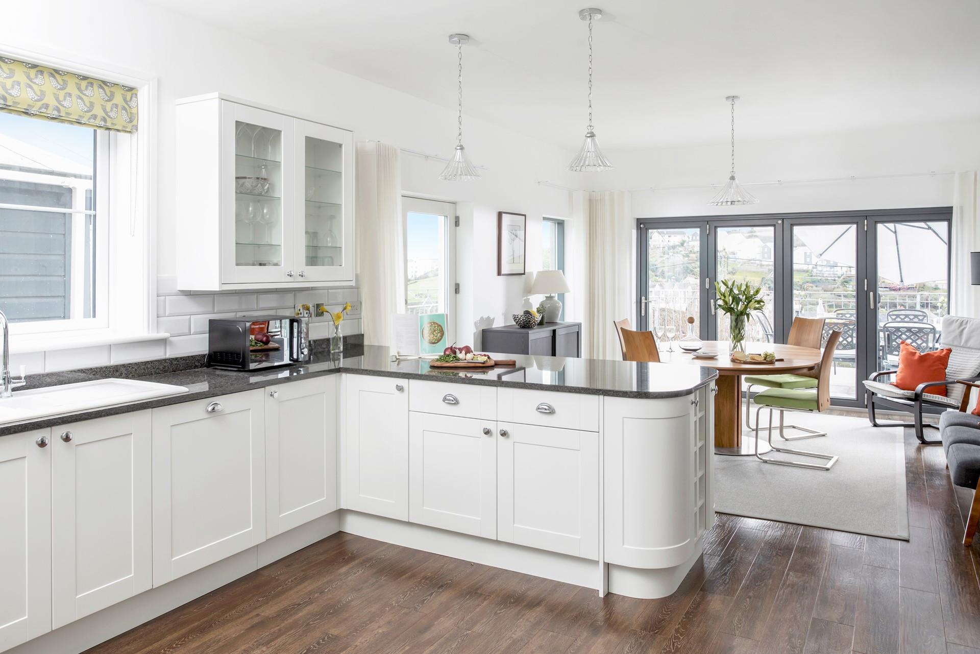 The dining area is light and airy for tucking into meals.