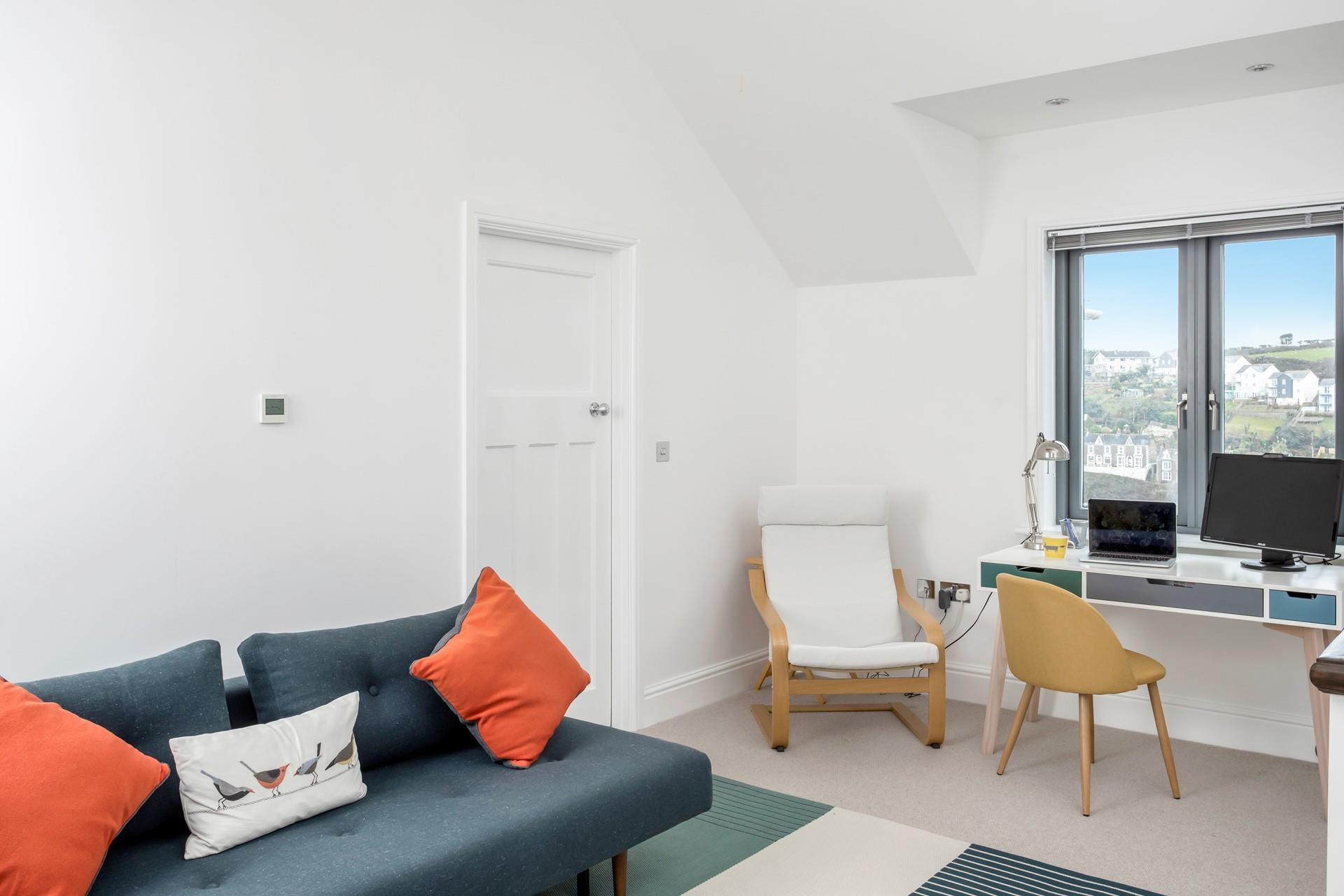 The snug area also benefits from views across the harbour.