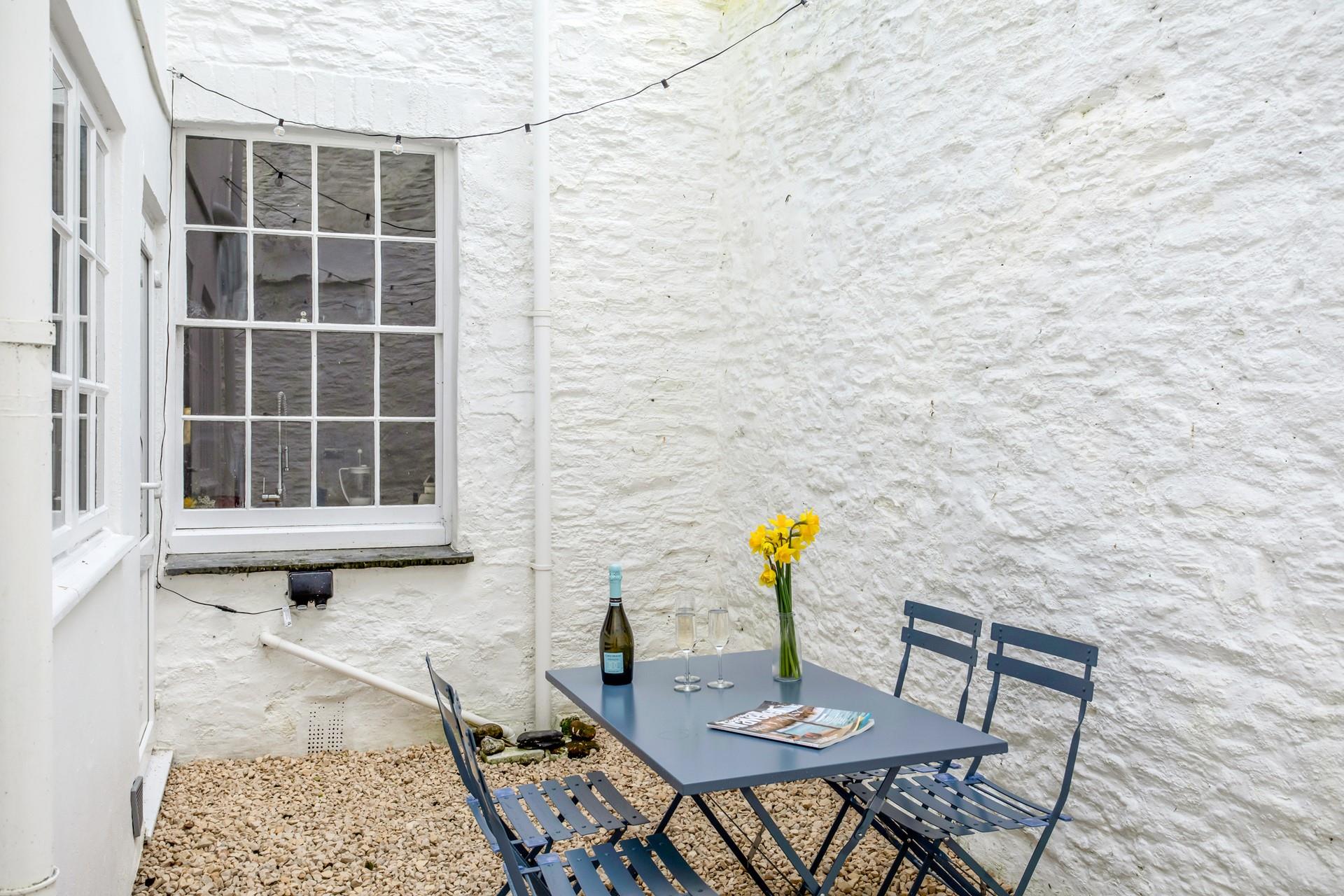 Take your breakfast al fresco on summer mornings.