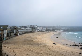 Take a blustery stroll along the deserted beach in the winter months.