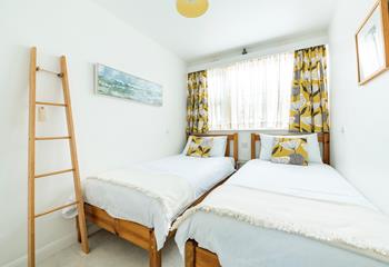 The twin beds are perfect for adults or children to tuck into each night.