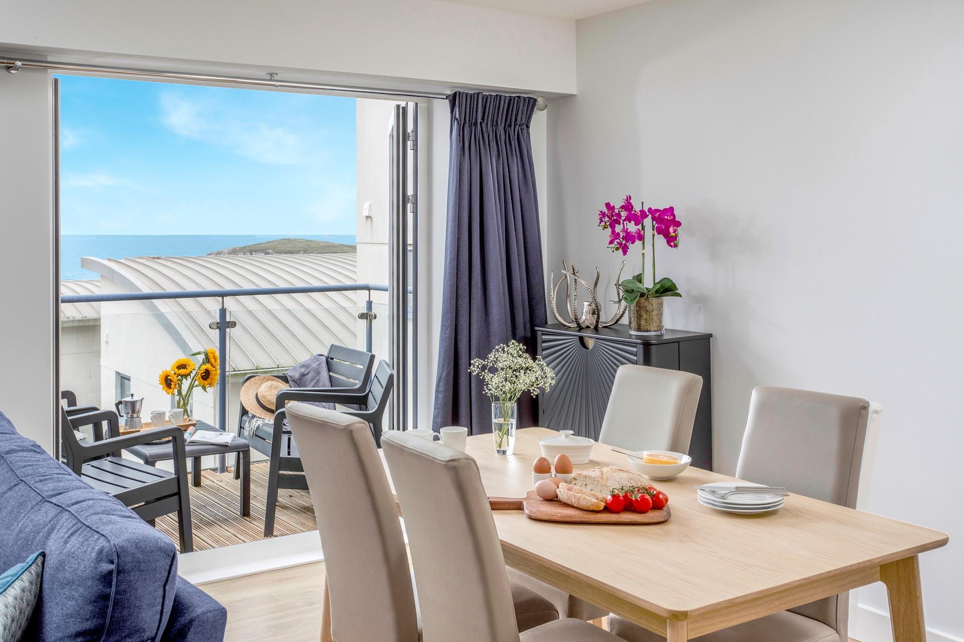 Wander out to the balcony to and sip your morning coffee in the sun.