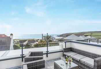 Sit on the balcony and enjoy beautiful views across Praa Sands with a glass of wine in hand.