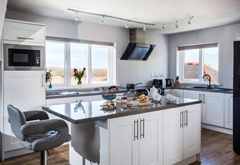 The kitchen is spacious and modern, perfect for cooking up a storm.