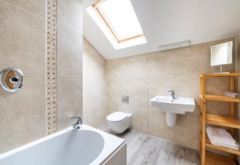 Run a bath to relax and unwind in the evening after a day walking the coast path.