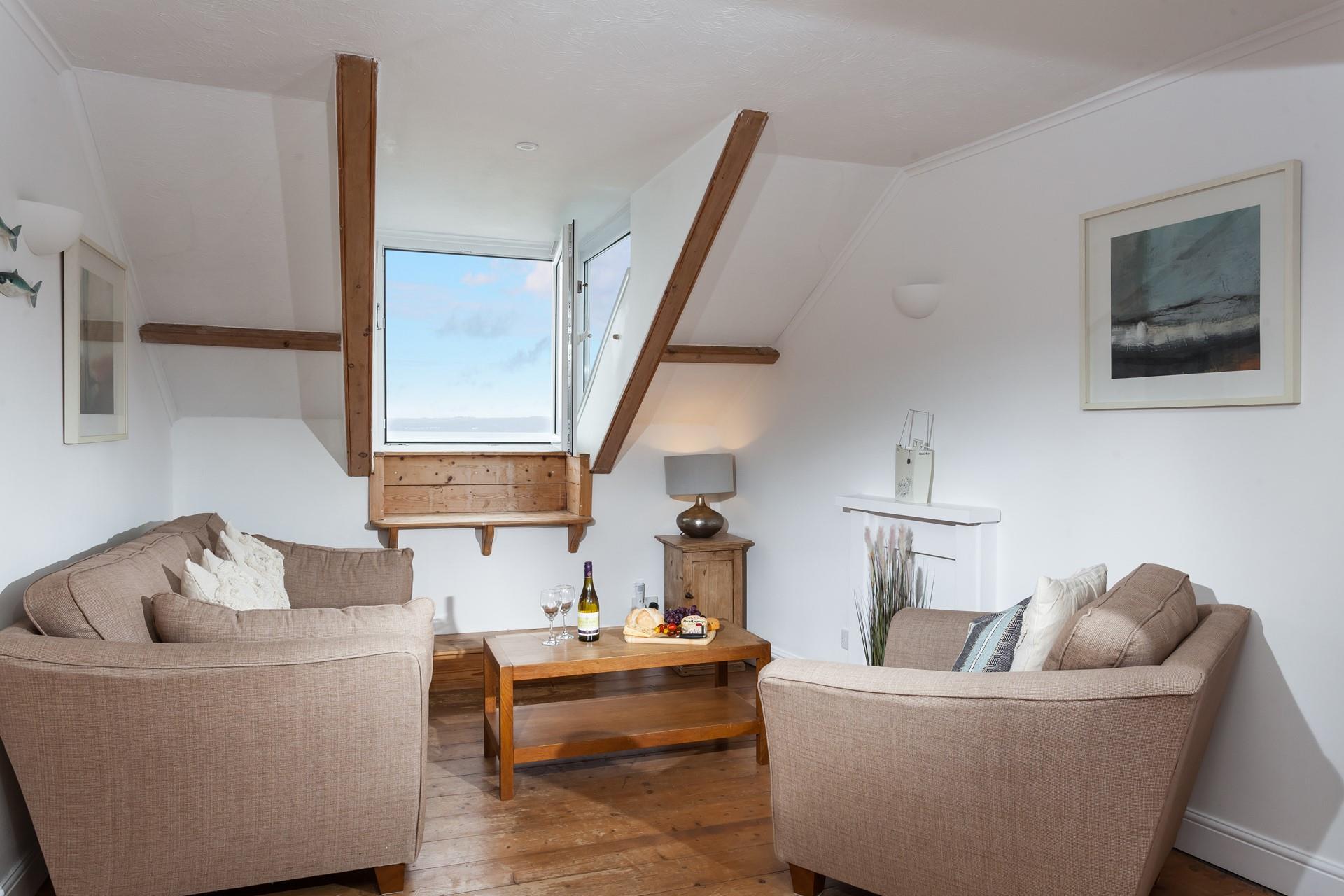 Enjoy views overlooking Mount's Bay and the beach.