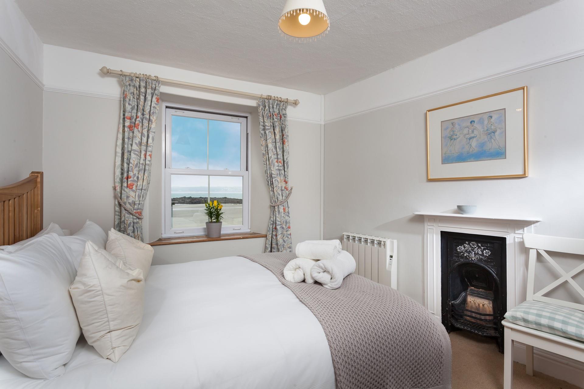 White fluffy towels await after an invigorating morning shower.