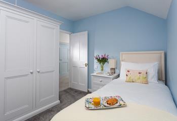 Bedroom 3 has a single bed for a relaxing night's sleep on the soft sheets.