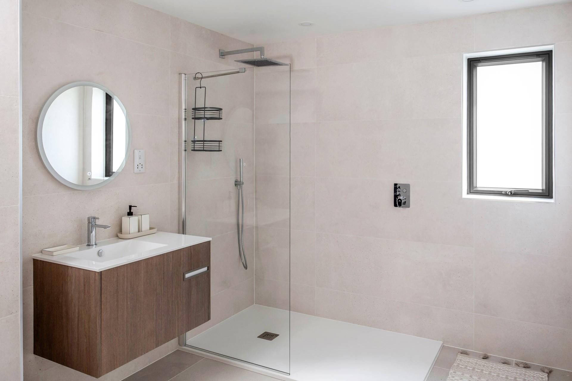 Wake up to an invigorating morning rainfall shower to start the day.