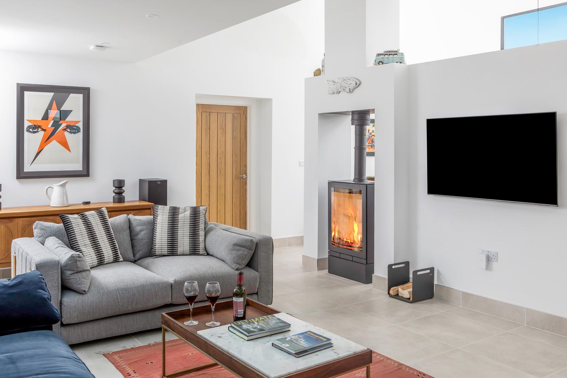 After a busy day walking the coast path, come back to cosy up in front of a movie on the Smart TV.