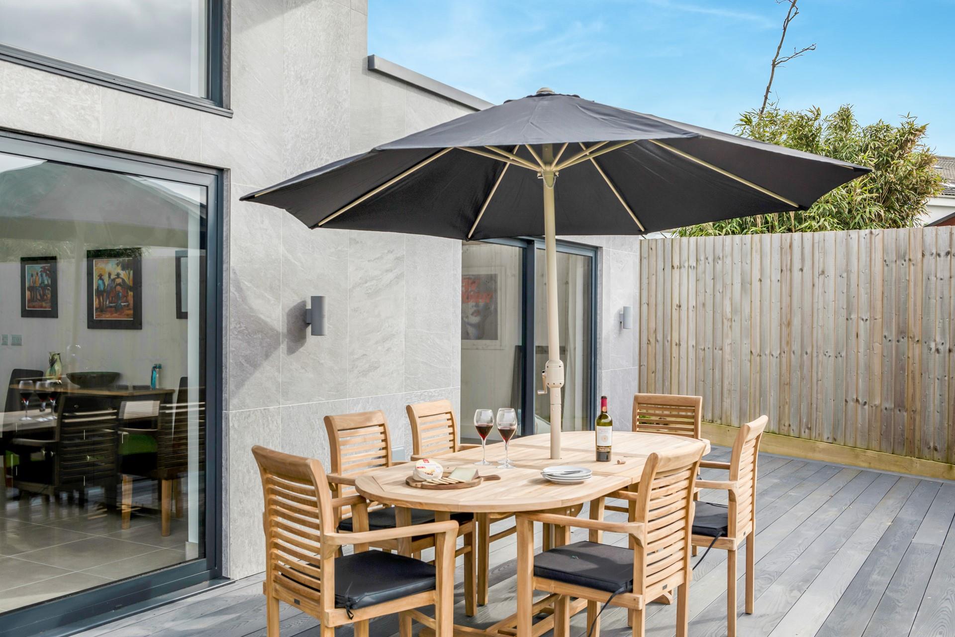 Enjoy sunny evenings on the decking.