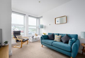 Sink into the plush sofa after a day of relaxing on Porthmeor Beach.