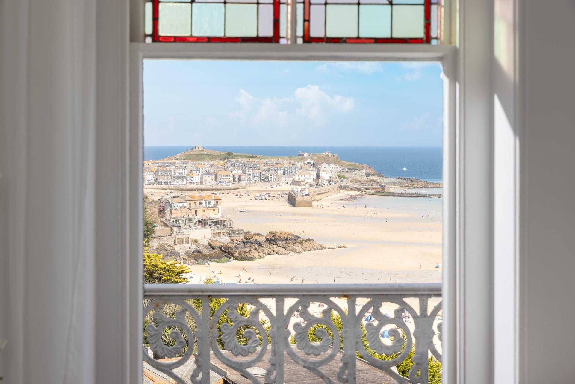 Gaze out at the stunning views across Porthminster beach.