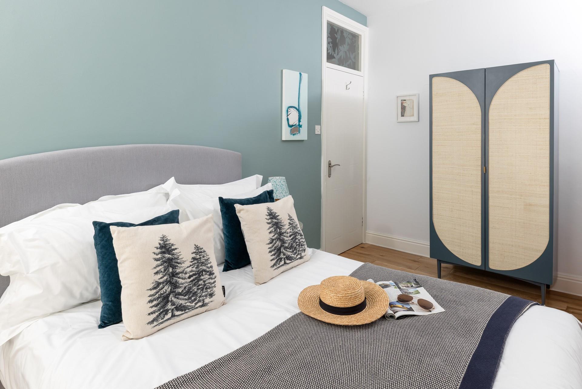 Wake up in the soft sheets and sip a hot coffee to start the day.