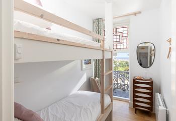 The bunk beds are perfect for the kids to tuck into each night.