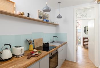 The well-equipped kitchen is ideal for rustling up meals.