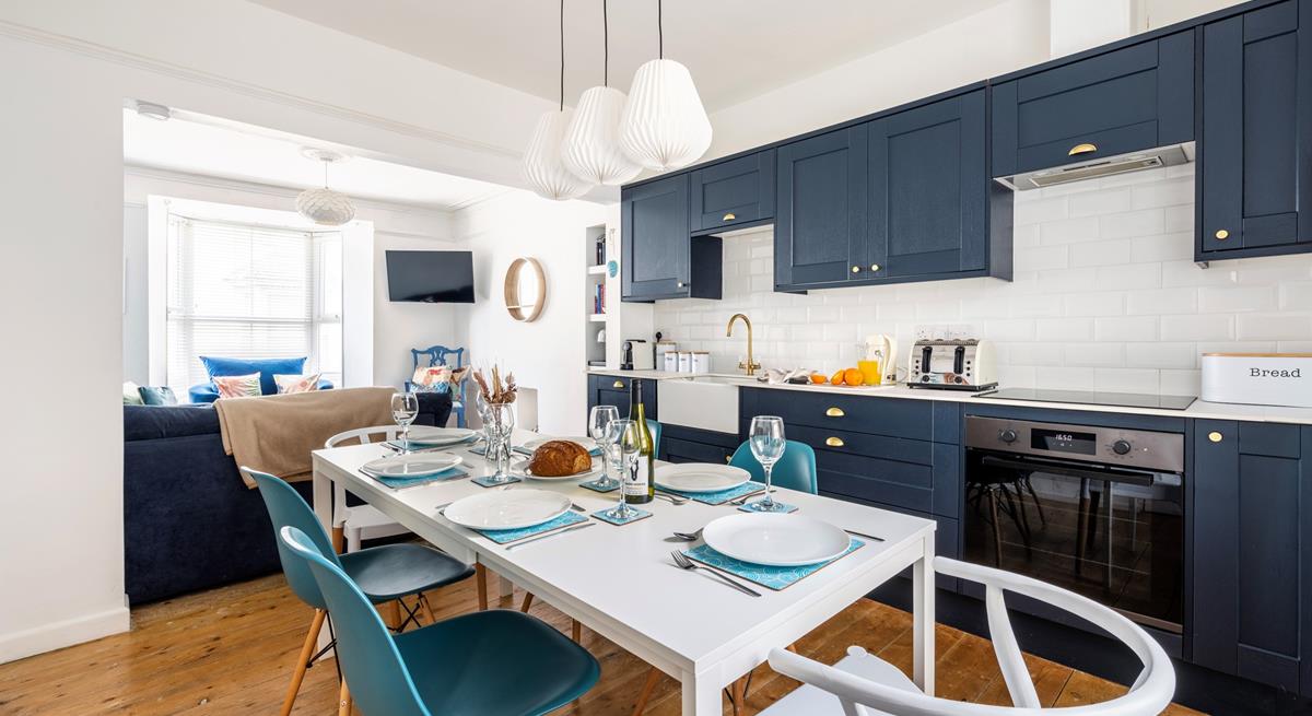 The stylish kitchen offers all you need to cook up a storm.