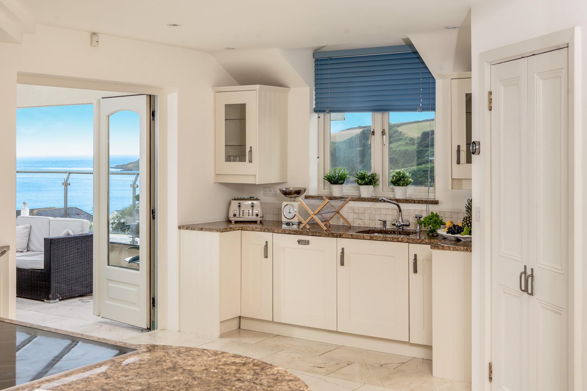 Take your dinner al fresco on the balcony as the sun goes down.