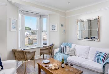 The additional sitting room also has stunning views of the harbour.