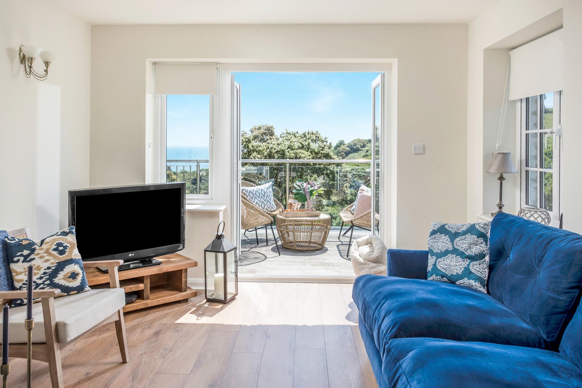 Sink into the plush velvety sofa with a hot chocolate in hand.